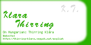 klara thirring business card